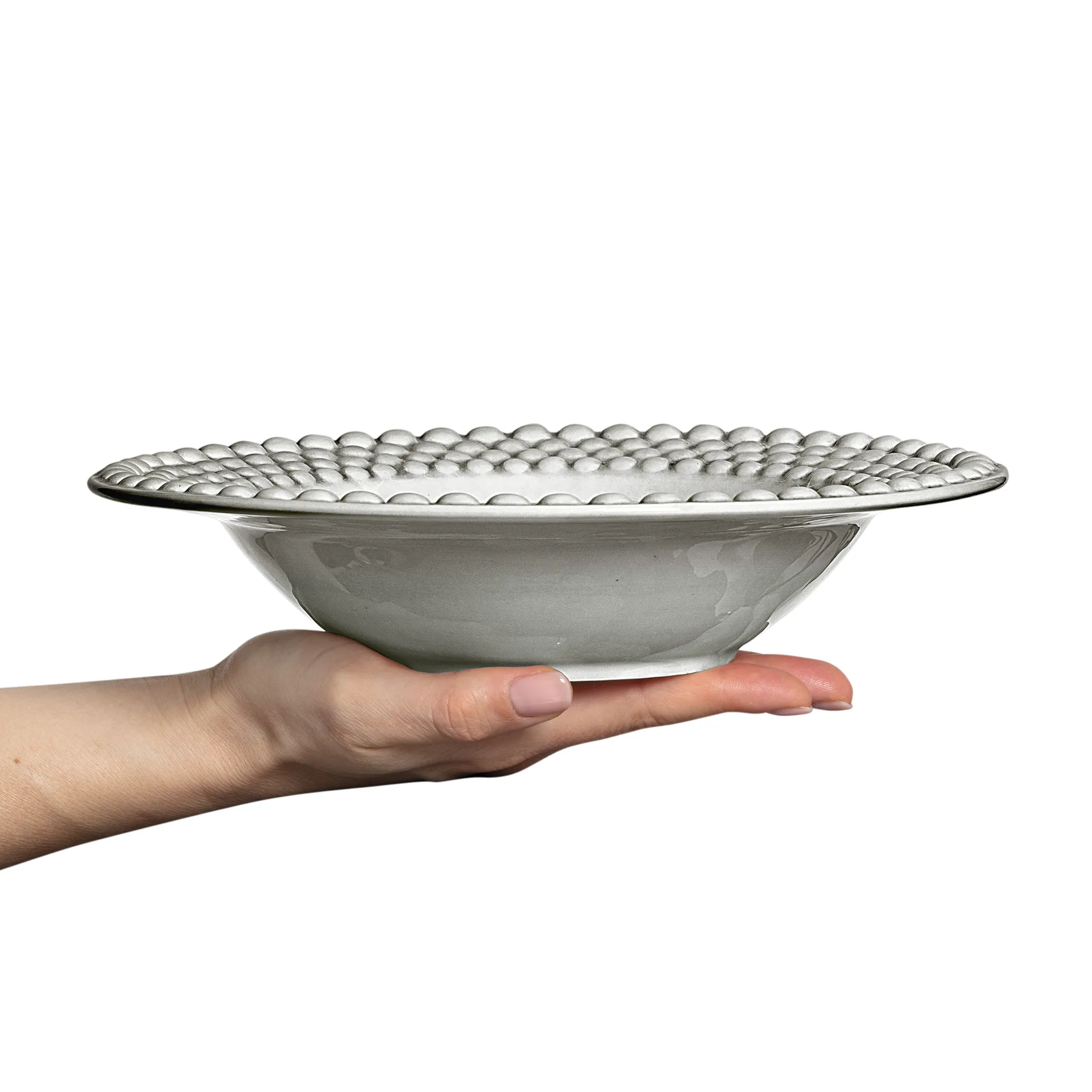Bubbles suppetallerken – 25 cm, Grå Mateus
