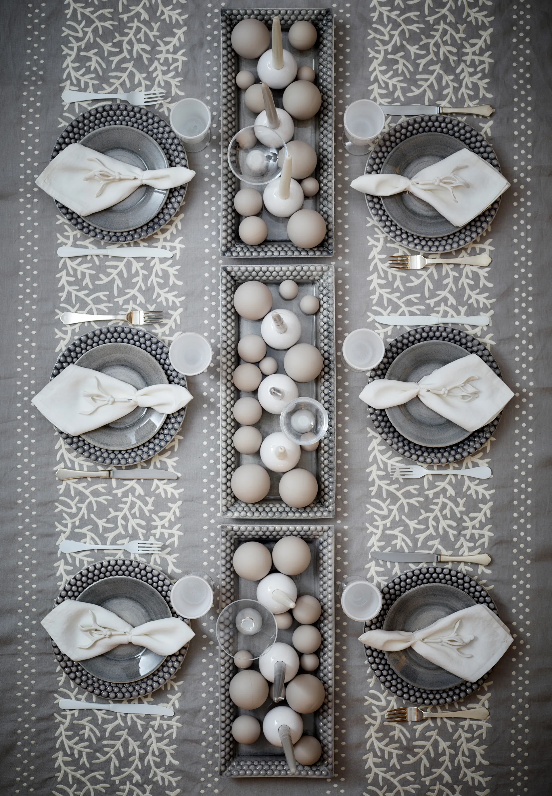 Bubbles tallerken – 28 cm, Grå Mateus