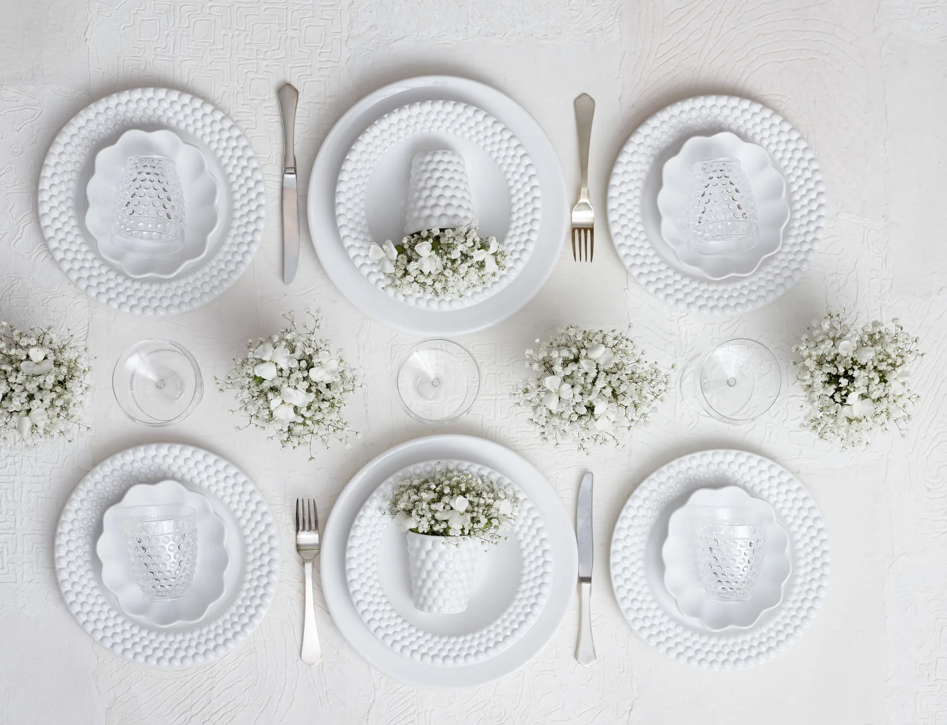 Bubbles tallerken – 28 cm, Hvid Mateus