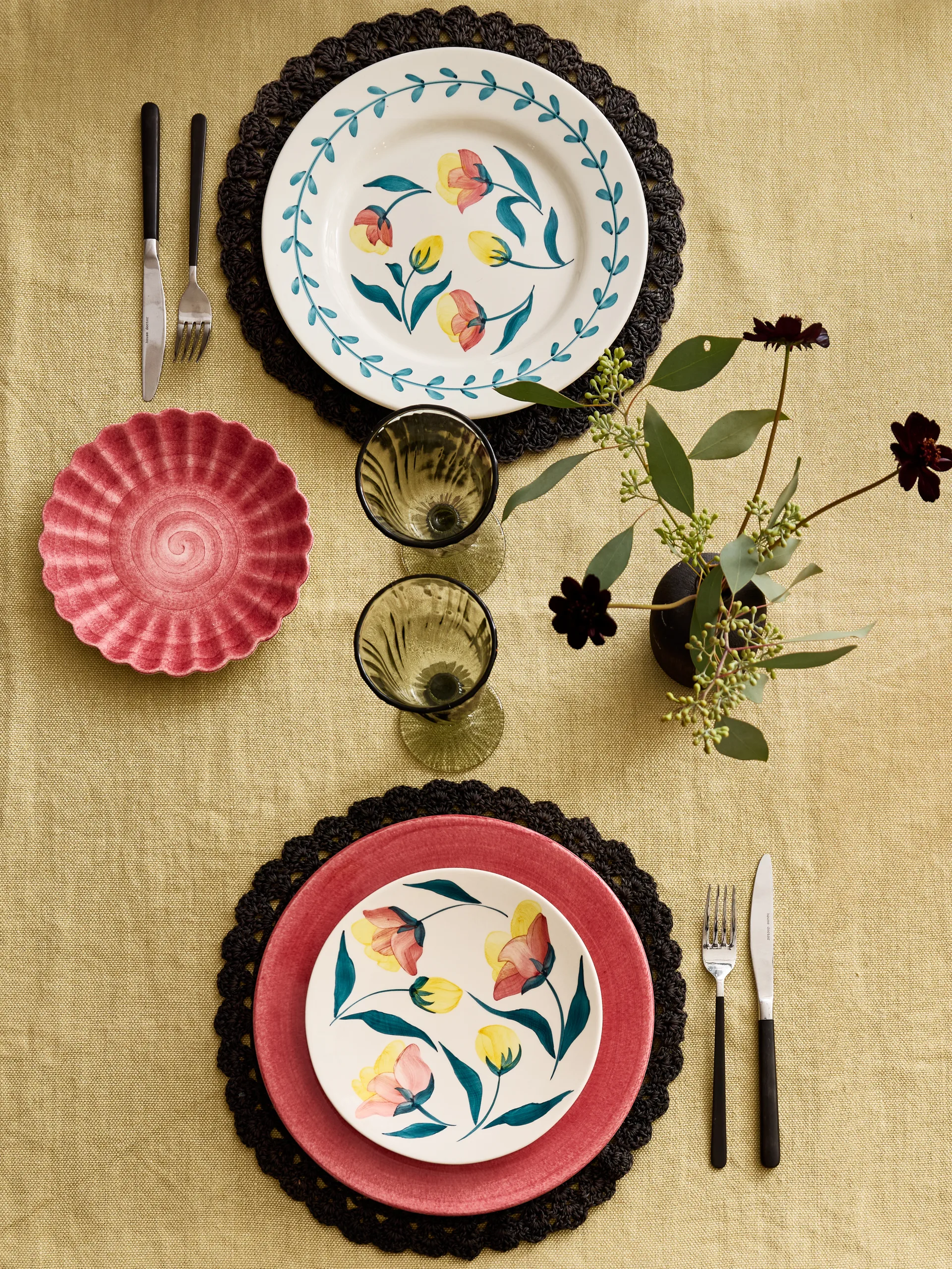 Flowers tulips asiet Ø20 cm, Hvid Mateus