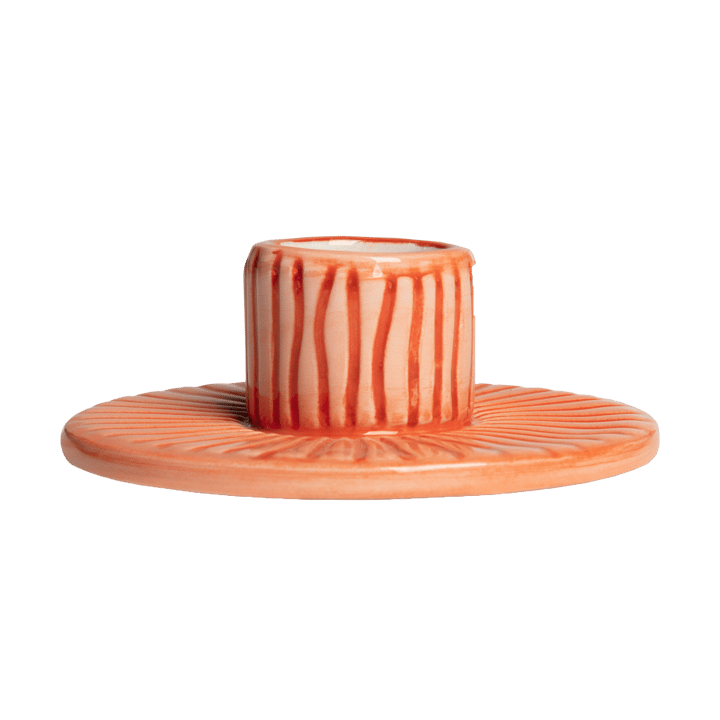 Stripes lysestage Ø8 cm - Orange - Mateus