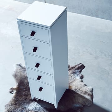 Abisko kommode - hvid, betonbordplade, 6 skuffer - Mavis