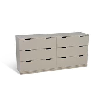 Aoko kommode dobbelt 6 skuffer - Beige - Mavis