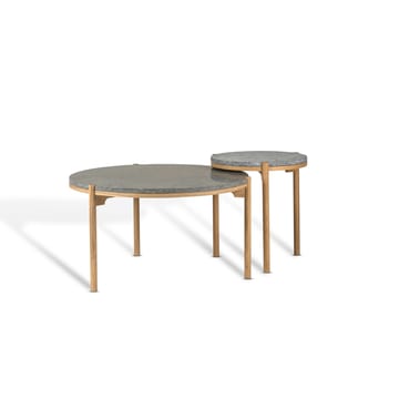 Dondo sidebord hvidpigmenteret eg Ø45 cm - Hyvlet kalksten - Mavis