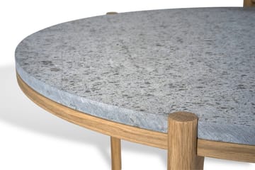 Dondo sidebord hvidpigmenteret eg Ø45 cm - Hyvlet kalksten - Mavis