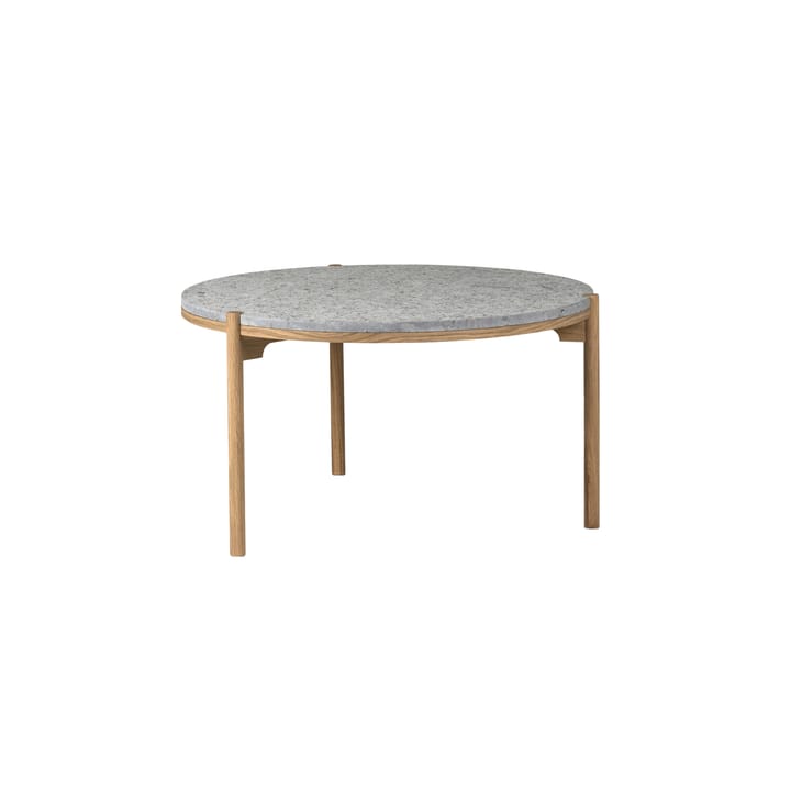 Dondo sofabord hvidpigmenteret eg Ø80 cm - Høvlet kalksten - Mavis