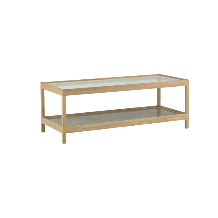Ima sofabord 125x50 cm, Hvidpigmenteret matlakeret eg, kalksten Mavis