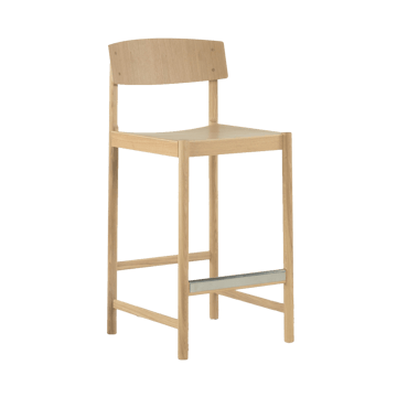 Rod barstol 65 cm - Hvidpigmenteret matlakeret eg - Mavis