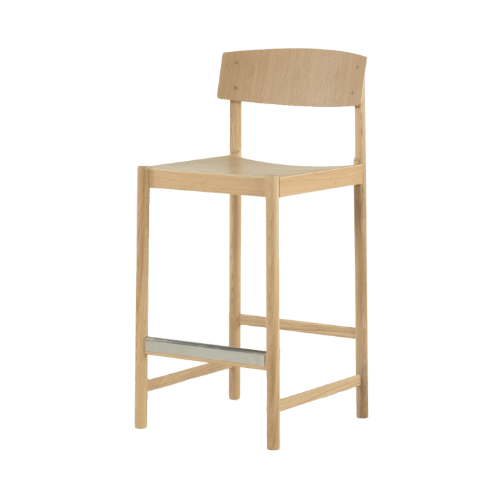Rod barstol 65 cm - Hvidpigmenteret matlakeret eg - Mavis