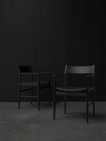Siza armlænestol - Sortlaseret ask-lædersæde - Mavis
