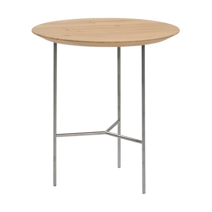 Tribeca sidebord - eg lak, satinforkromede ben, ø47 cm - Mavis