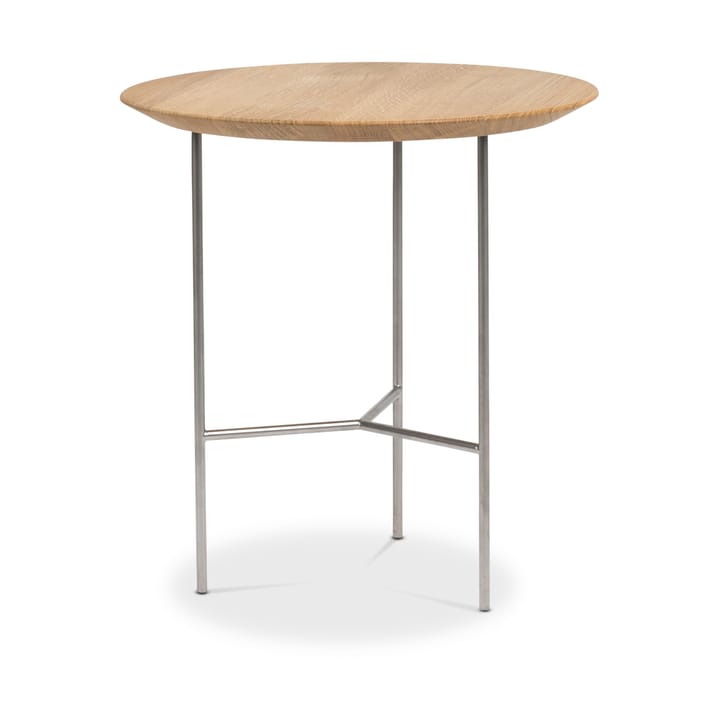 Tribeca sidebord - eg olie rustik, forkromede ben, ø47 cm - Mavis