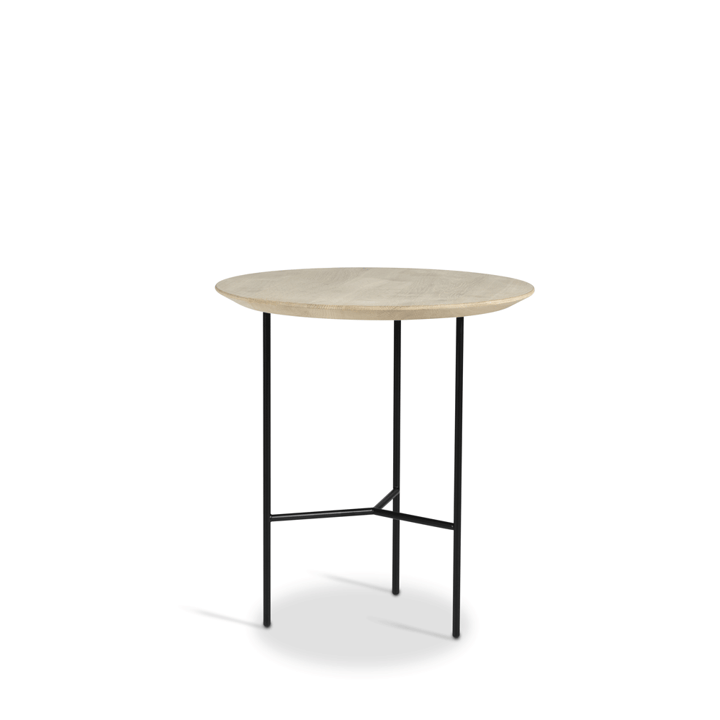 Tribeca sidebord - eg sæbet  rustik, sorte ben, ø47 cm - Mavis