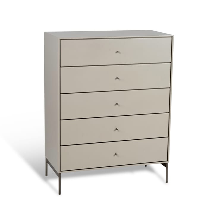 Volt kommode 5 skuffer beige, Detaljer i rustfrit stål Mavis