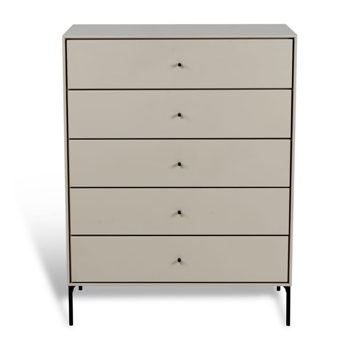 Volt kommode 5 skuffer beige - Detaljer i sort - Mavis
