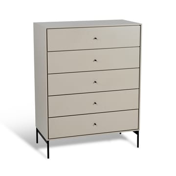 Volt kommode 5 skuffer beige - Detaljer i sort - Mavis