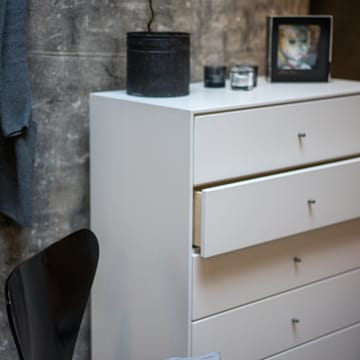 Volt kommode 5 skuffer hvid - Detaljer i rustfrit stål - Mavis