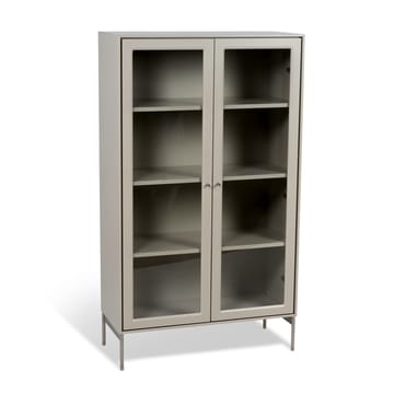 Volt vitrineskab 130 cm beige - Detaljer i rustfrit stål - Mavis