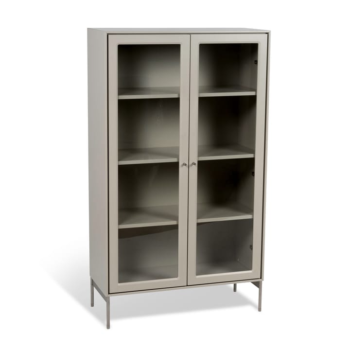 Volt vitrineskab 130 cm beige, Detaljer i rustfrit stål Mavis