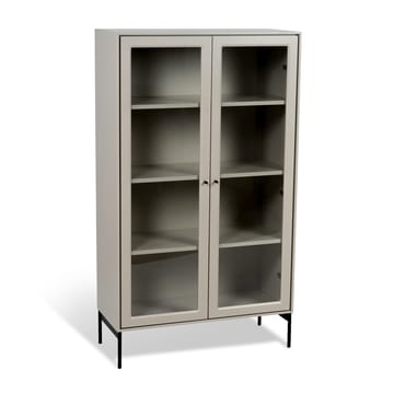 Volt vitrineskab 130 cm beige - Detaljer i sort - Mavis