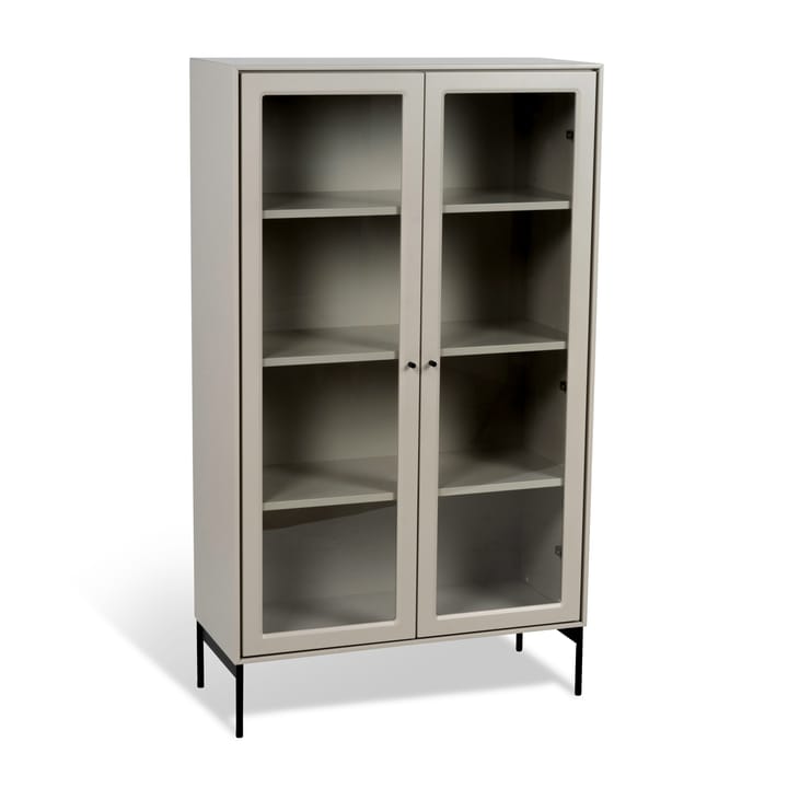 Volt vitrineskab 130 cm beige, Detaljer i sort Mavis