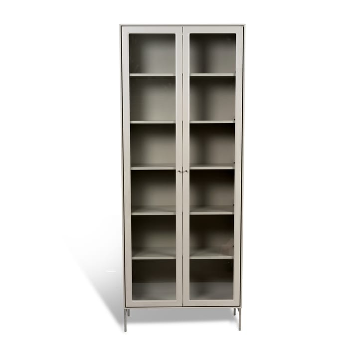 Volt vitrineskab 190 cm beige - Detaljer i rustfrit stål - Mavis