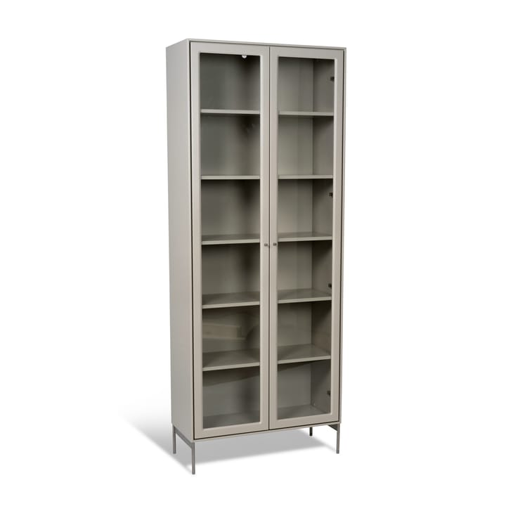 Volt vitrineskab 190 cm beige, Detaljer i rustfrit stål Mavis