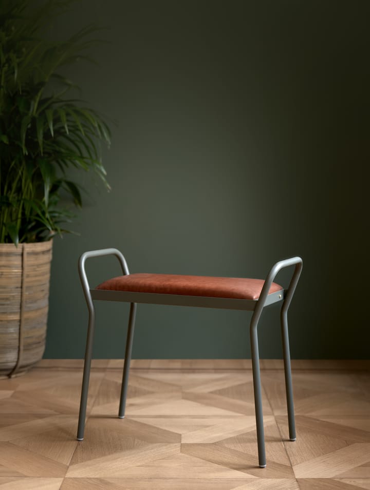 Anyone skammel/taburet - Green grey/Vintage cognac - Maze