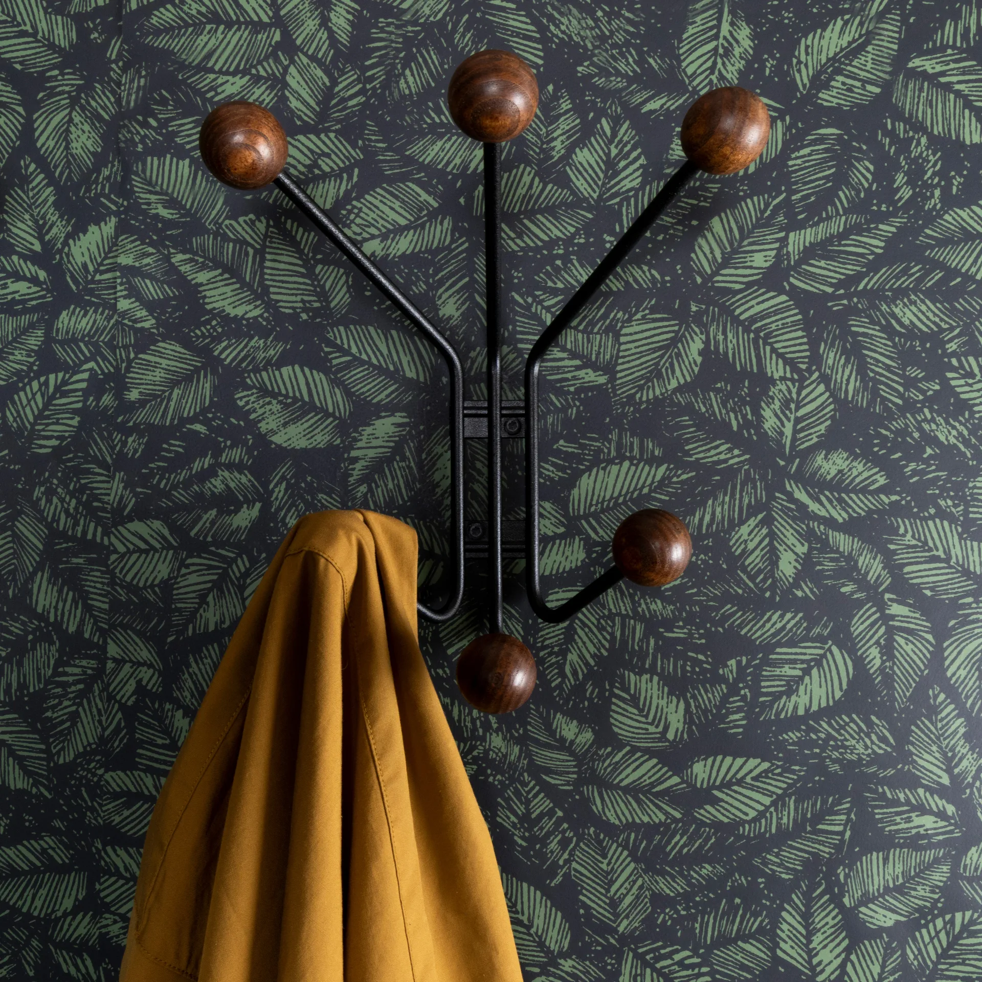 Bill lille knagerække, Sort/Mørkebrun Maze