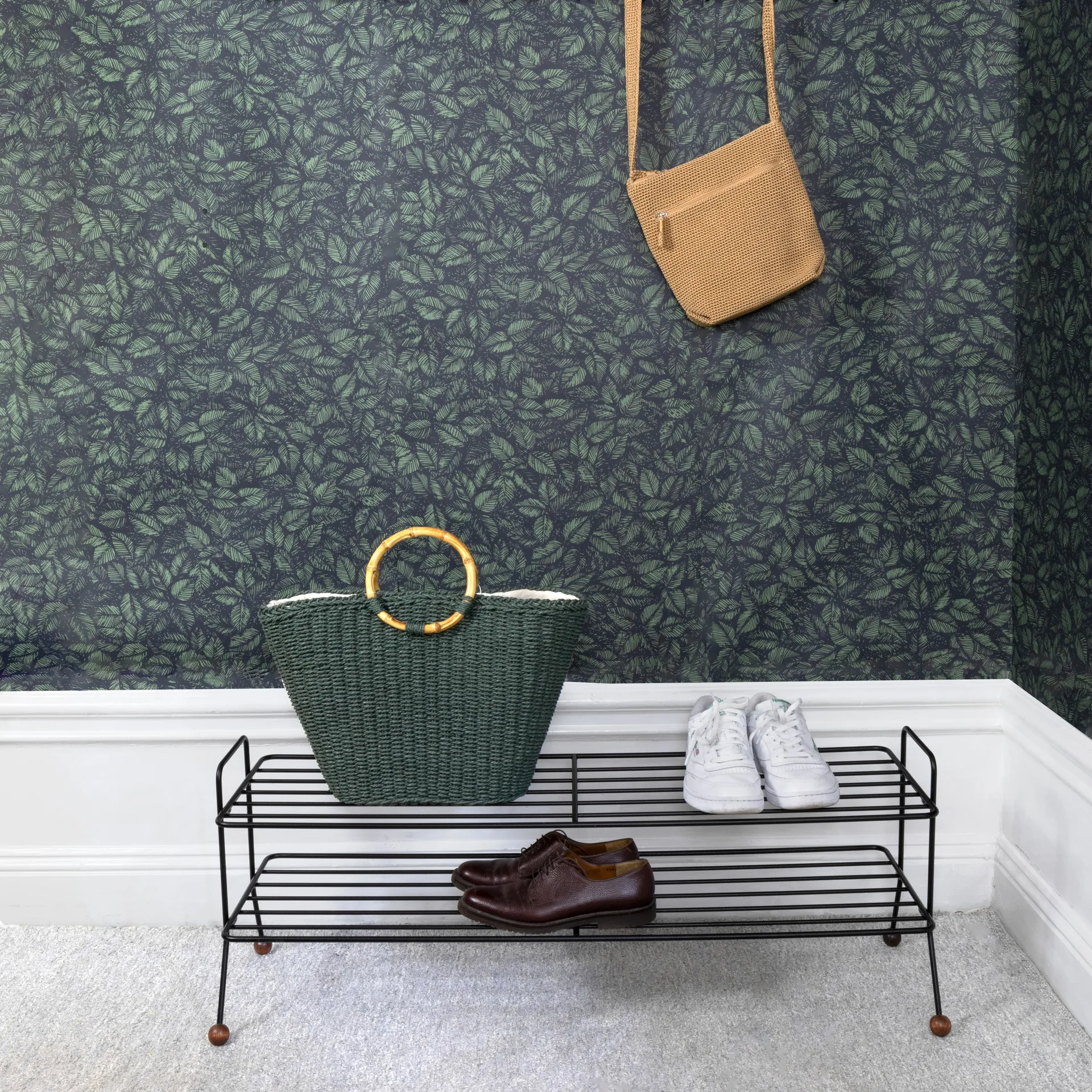 Bill Shoe Shelf L, Sort/Mørkebrun Maze