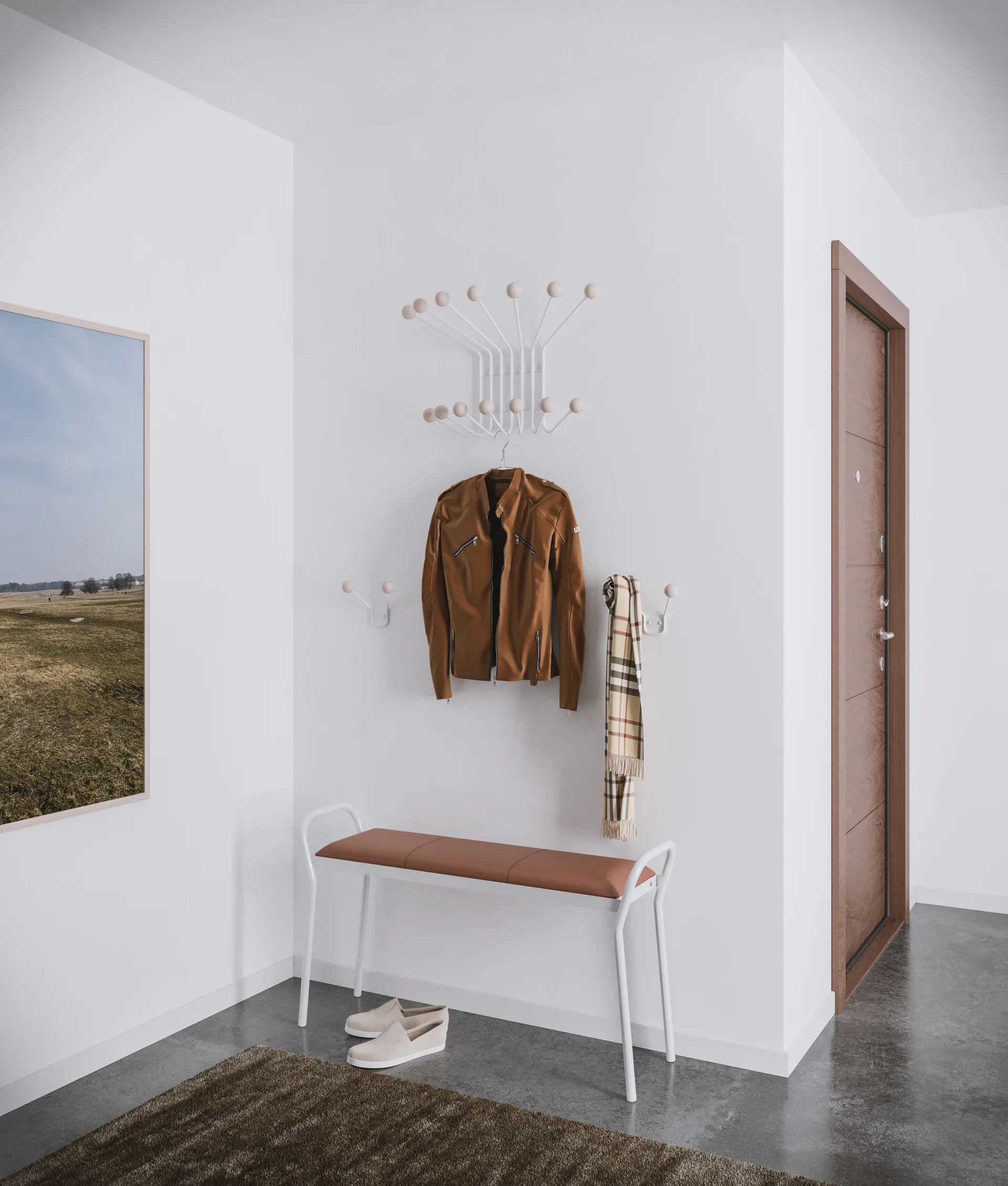 Bill XXS knagerække, Greige Maze