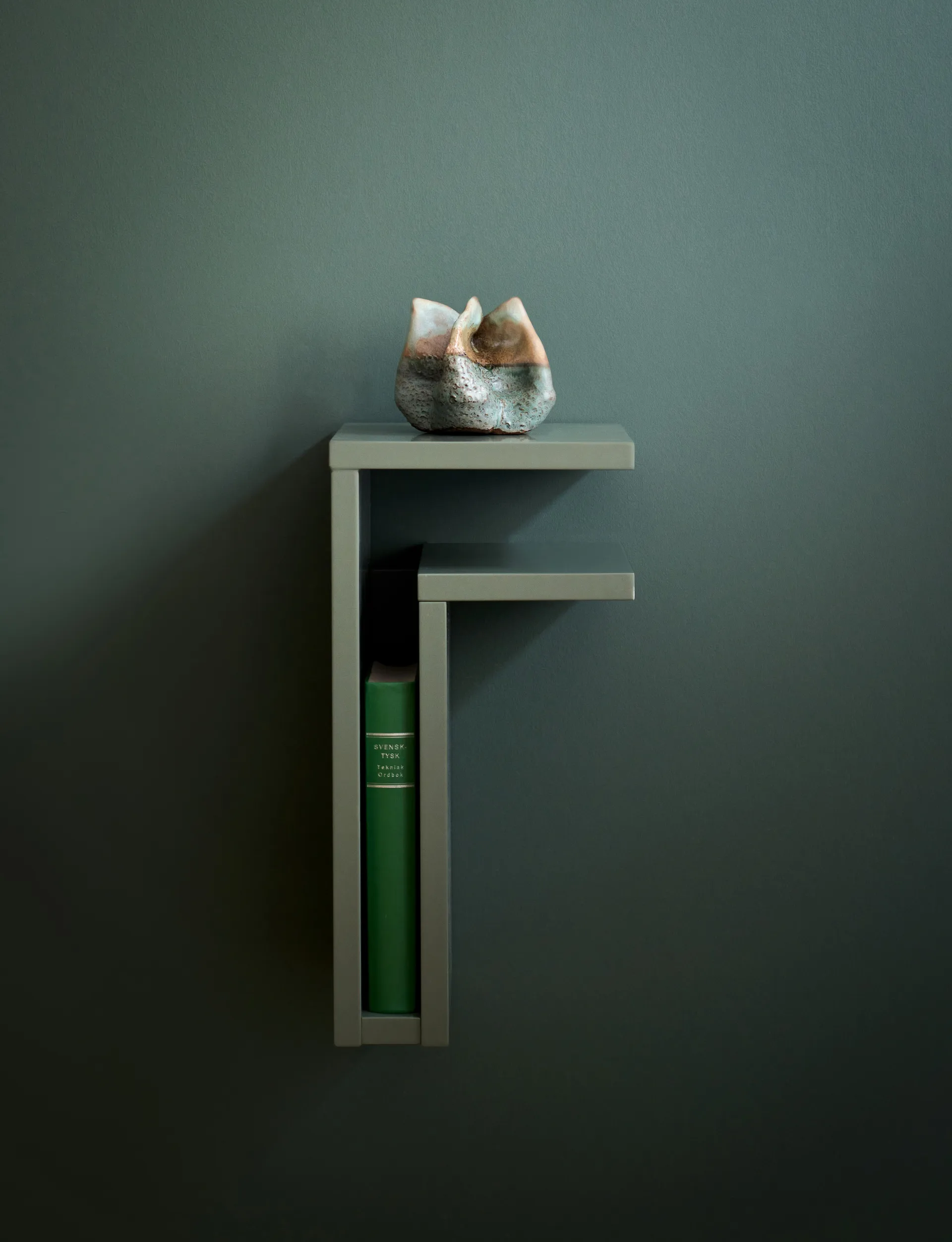 F-shelf væghylde green grey, Hylde til højre Maze