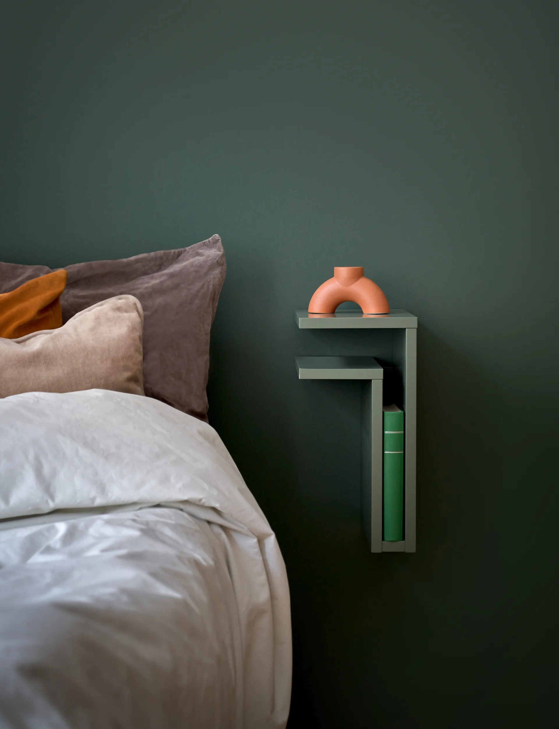 F-shelf væghylde green grey, Hylde til venstre Maze