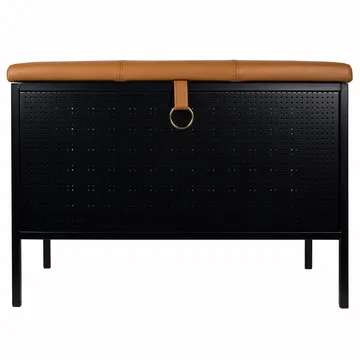 Frank opbevaringsbænk - Sort/Cognac - Maze