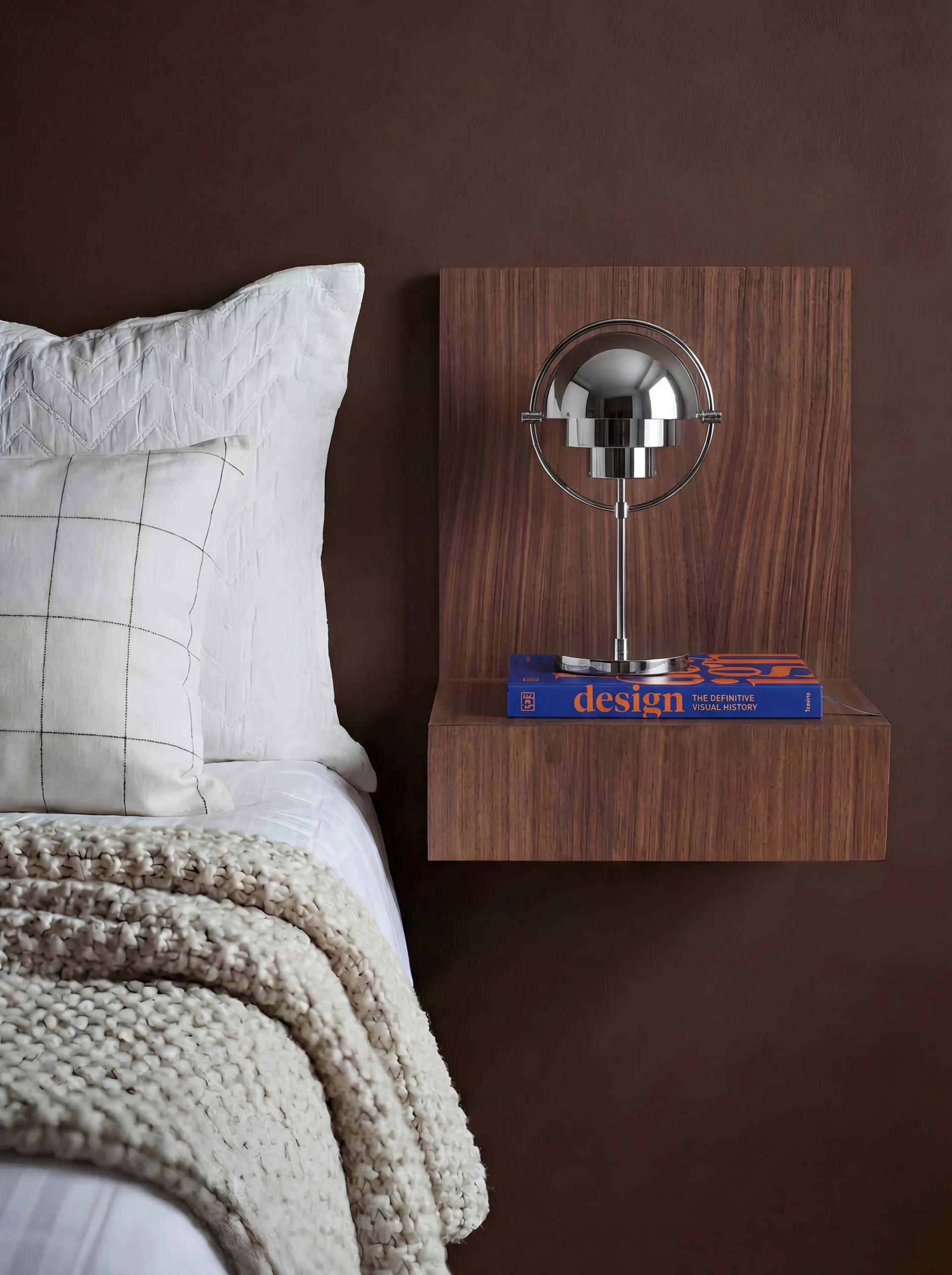 L-shelf væghylde, Valnød, 30x38x29 cm Maze