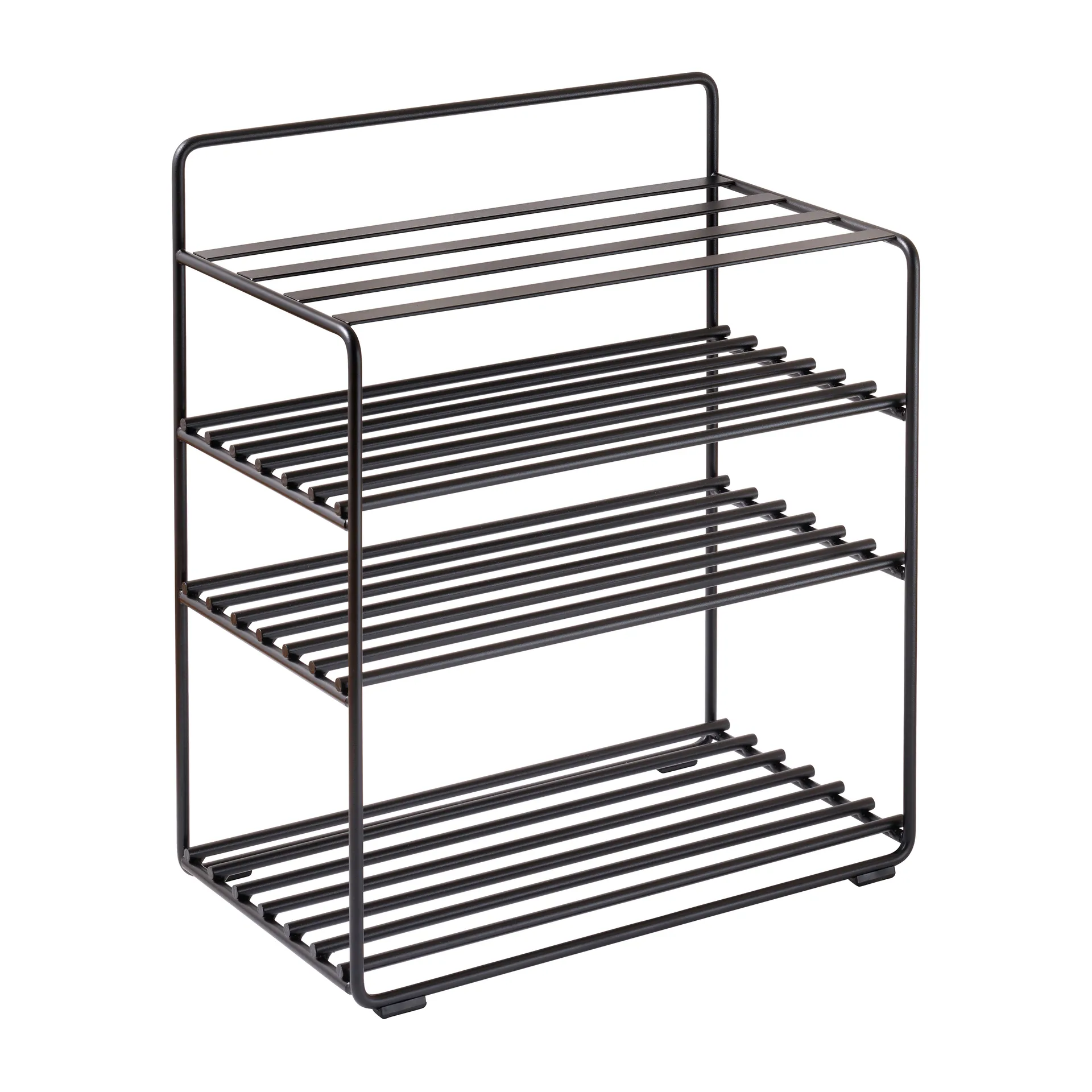 Lower East Seat hylder/skammel 50x28x58 cm, Black/Black leather Maze