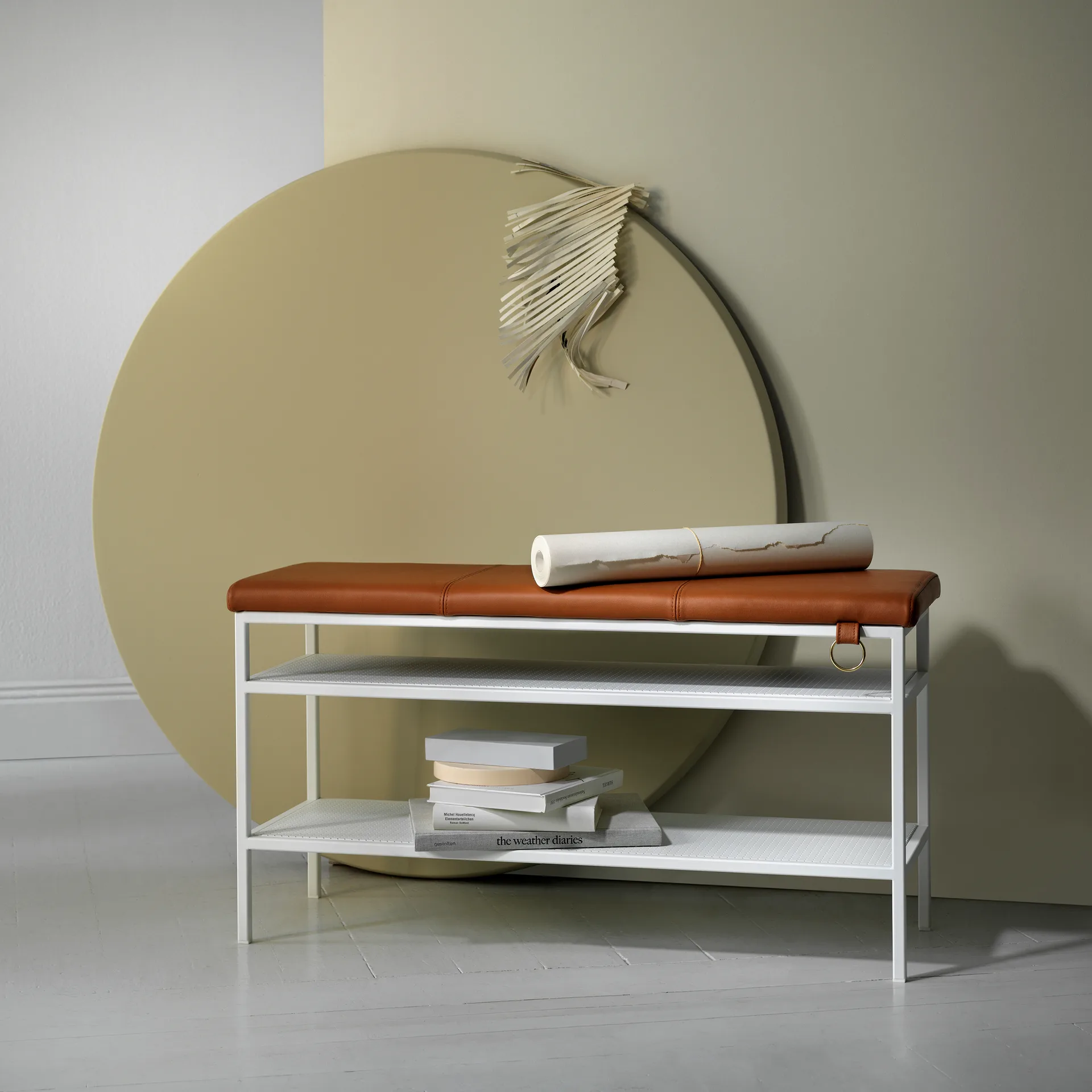 Nancy skohylde, hvid-cognac Maze