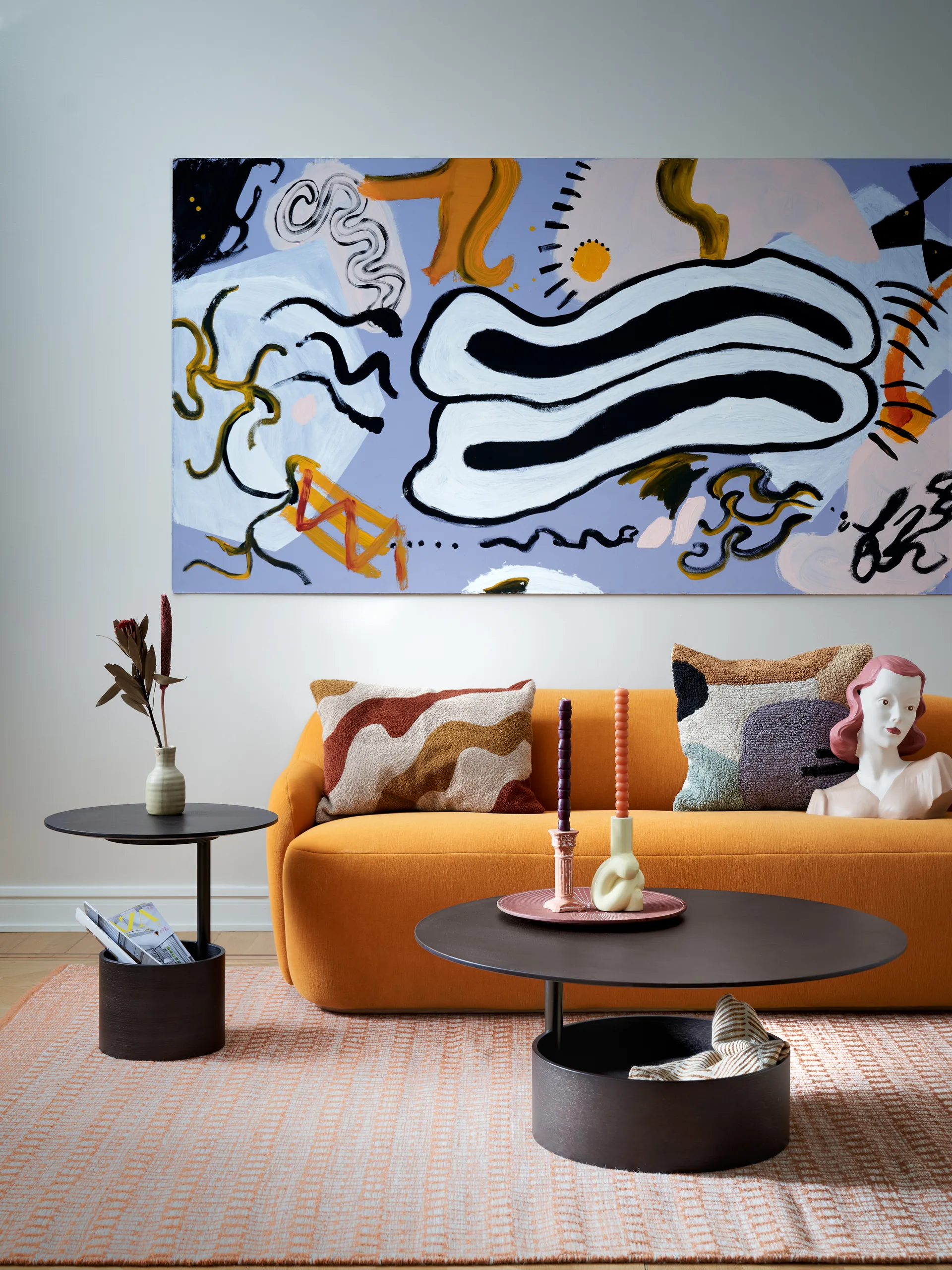 Parasol S sofabord Ø50 cm, Dark stained Oak Maze