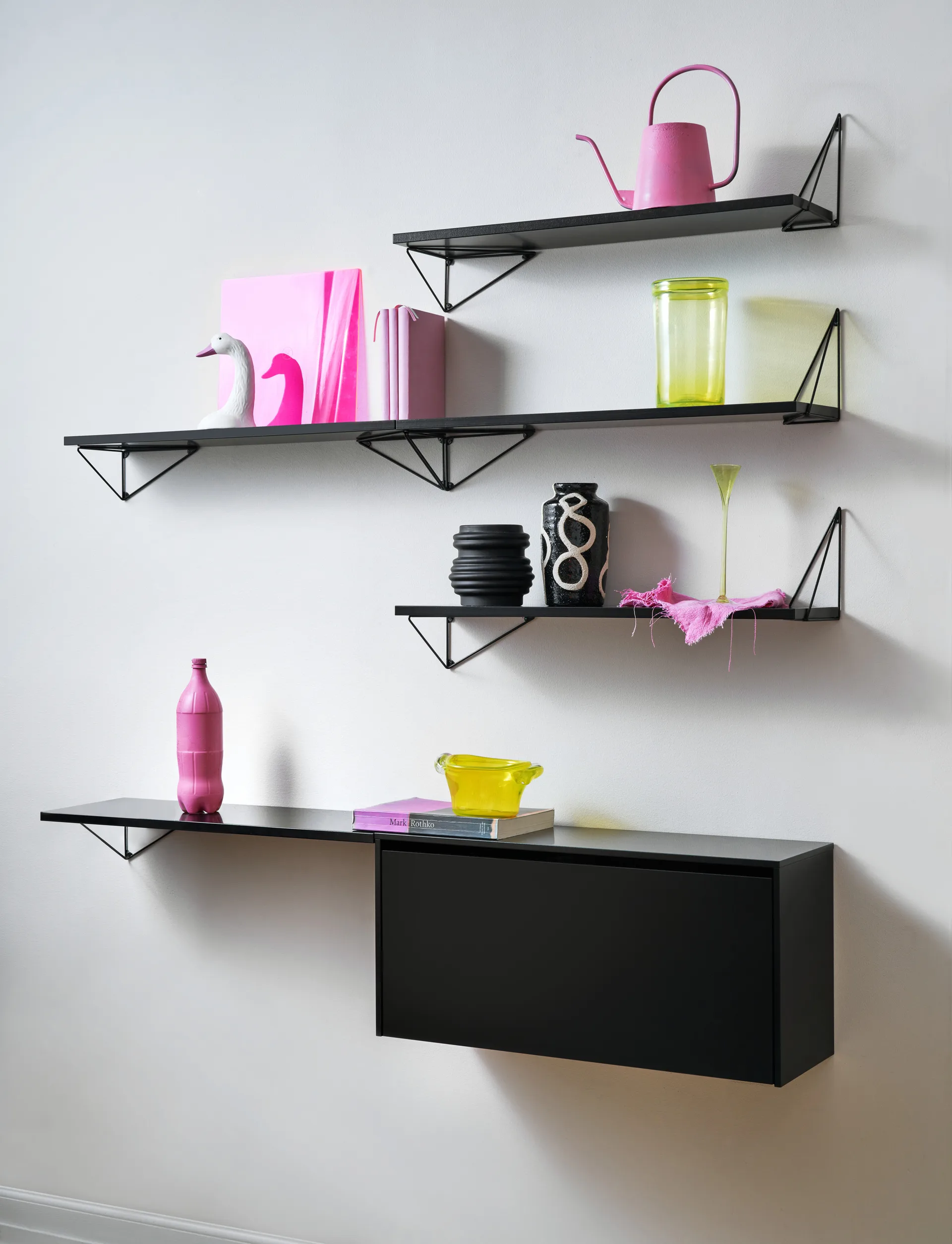 Pythagoras Cabinet vægskab 38x80 cm, Black Maze