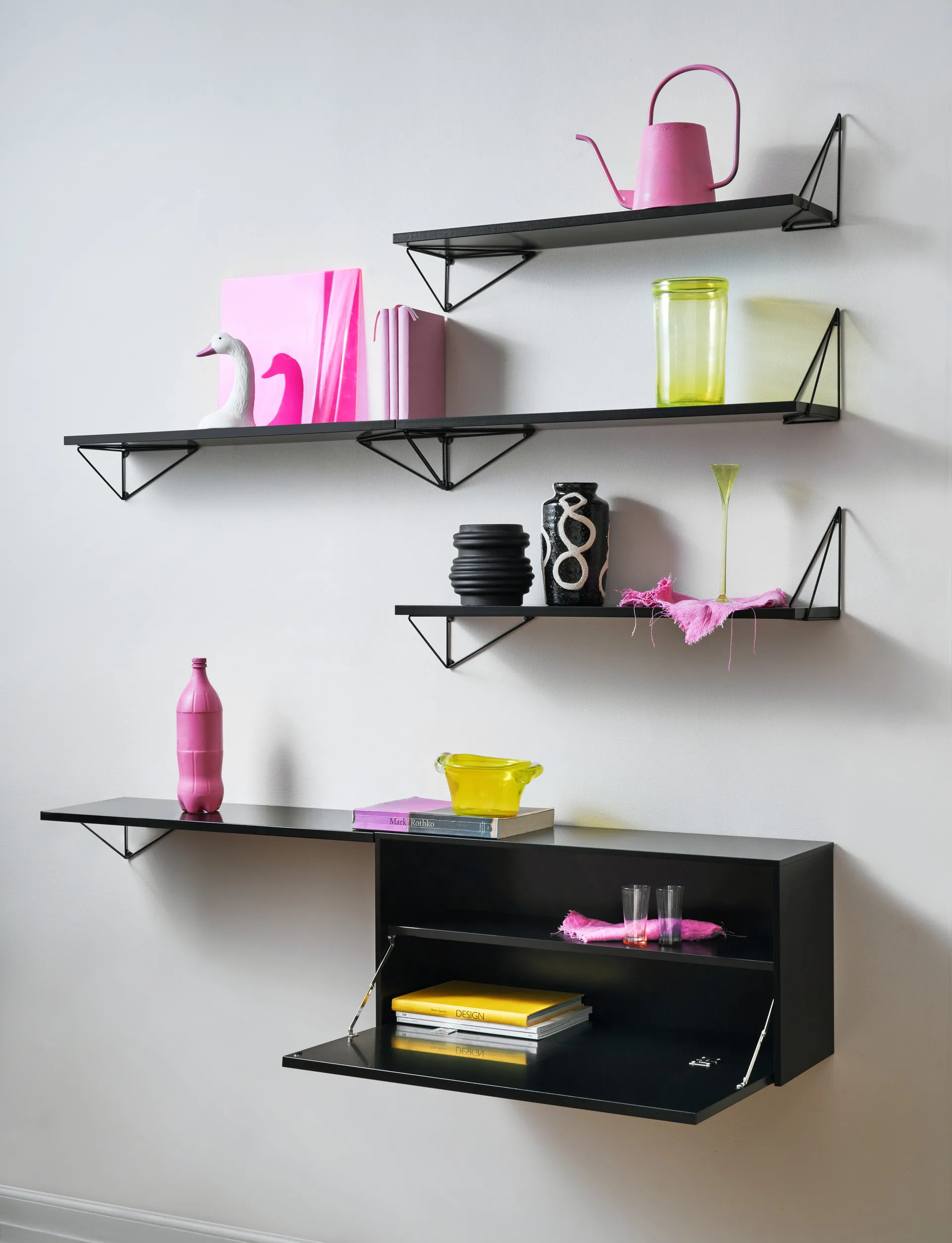 Pythagoras Cabinet vægskab 38x80 cm, Black Maze