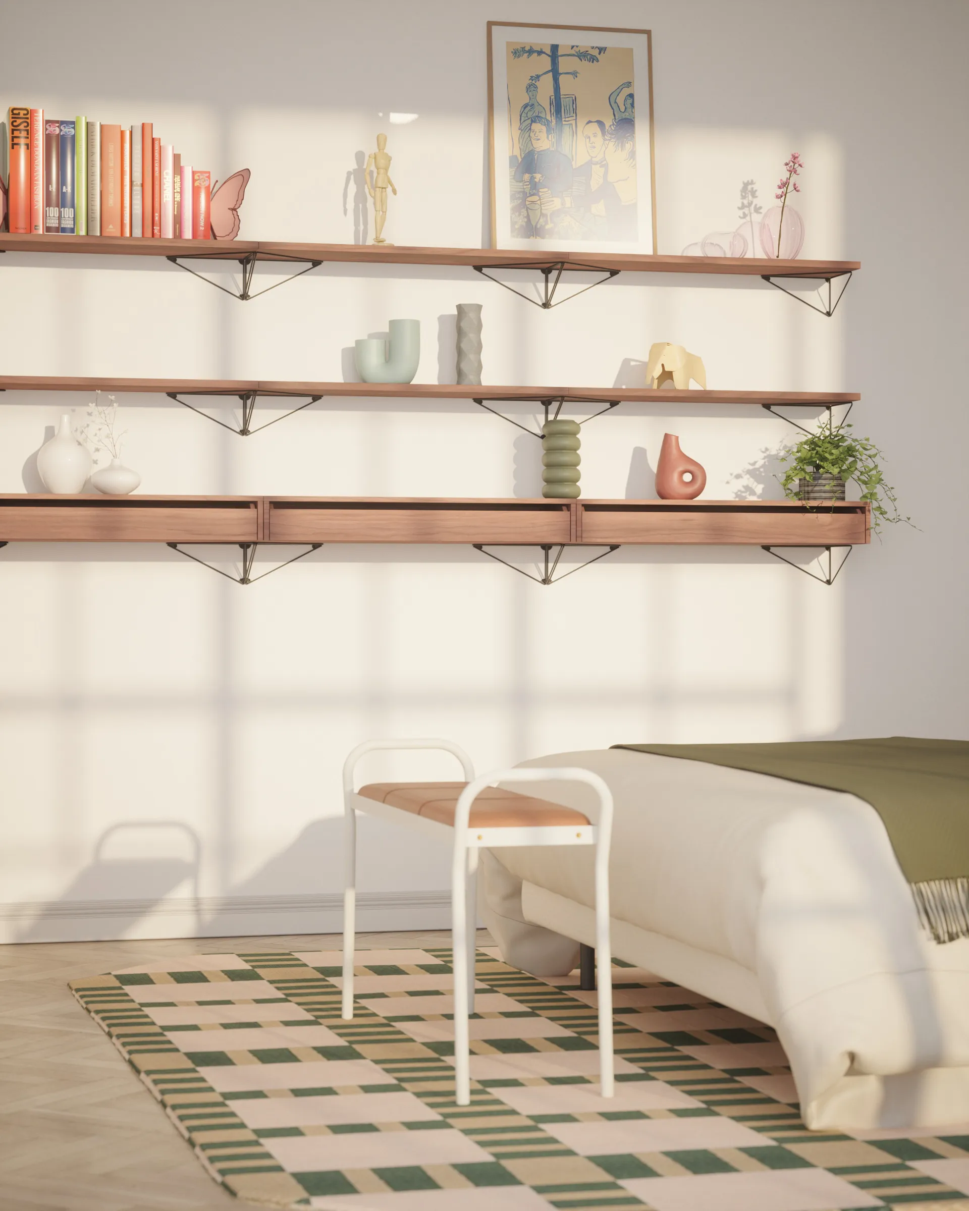 Pythagoras skuffe L, Valnød Maze