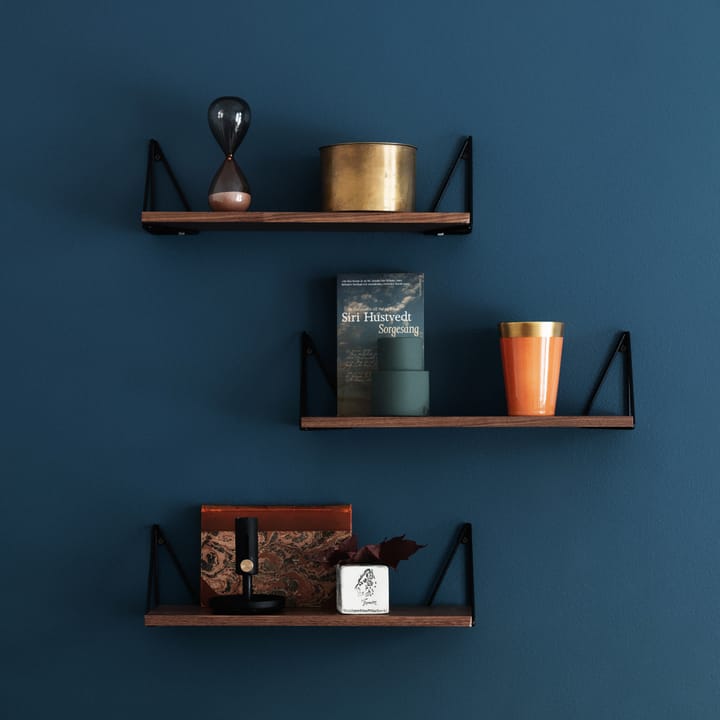 Pythagoras XS hylde, walnut black Maze