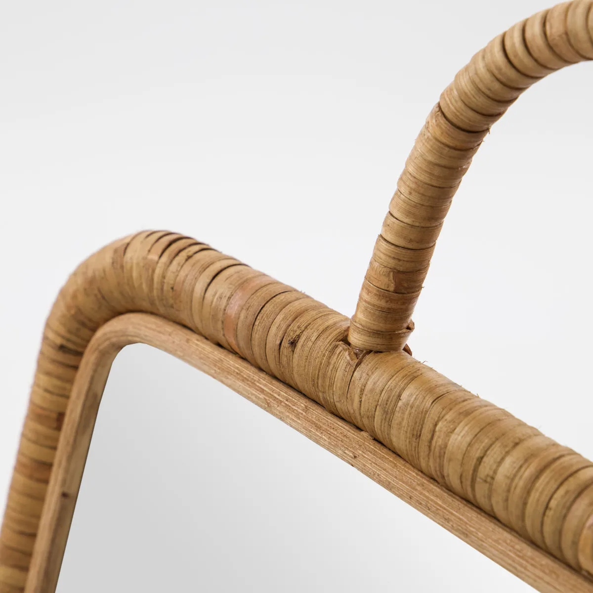 Baki spejl med ramme 28x28 cm, Natur Meraki