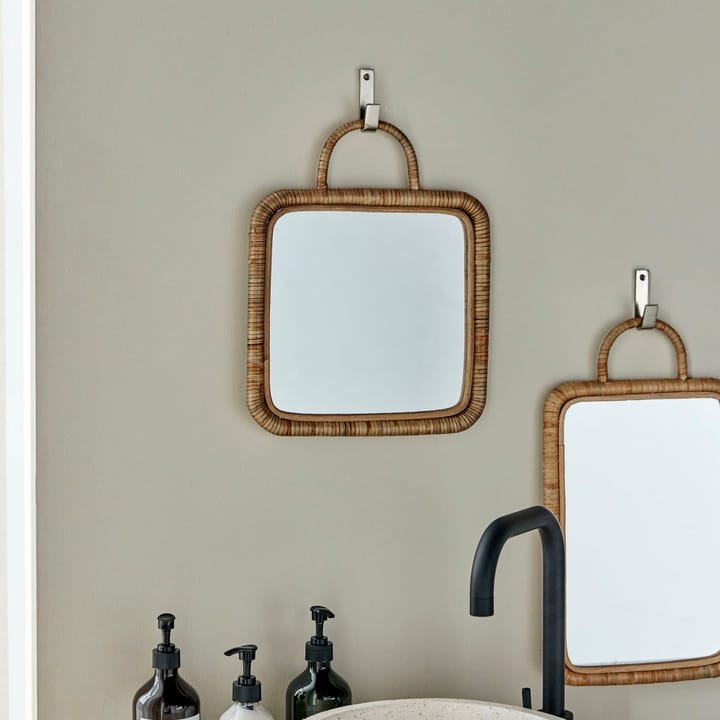 Baki spejl med ramme 28x28 cm - Natur - Meraki
