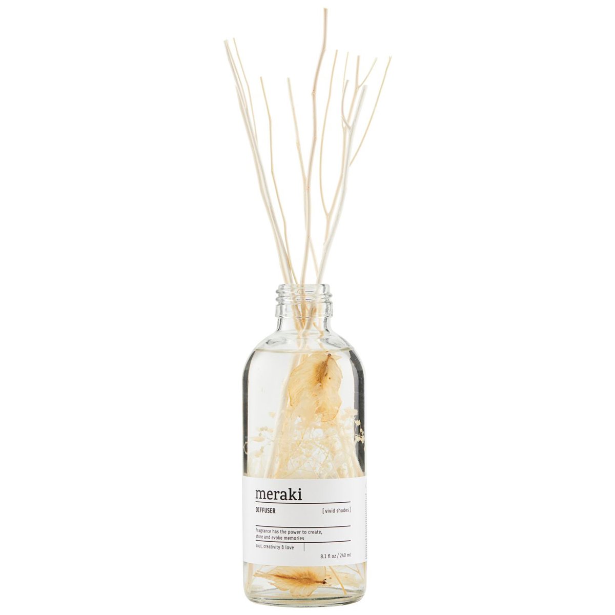 Meraki diffuser 240 ml Vivid shades | Skandinavisk Design | Duftlys & duftpinde | Gennemsigtig