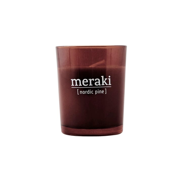Meraki duftlys brunt glas 12 timer - Nordic pine - Meraki