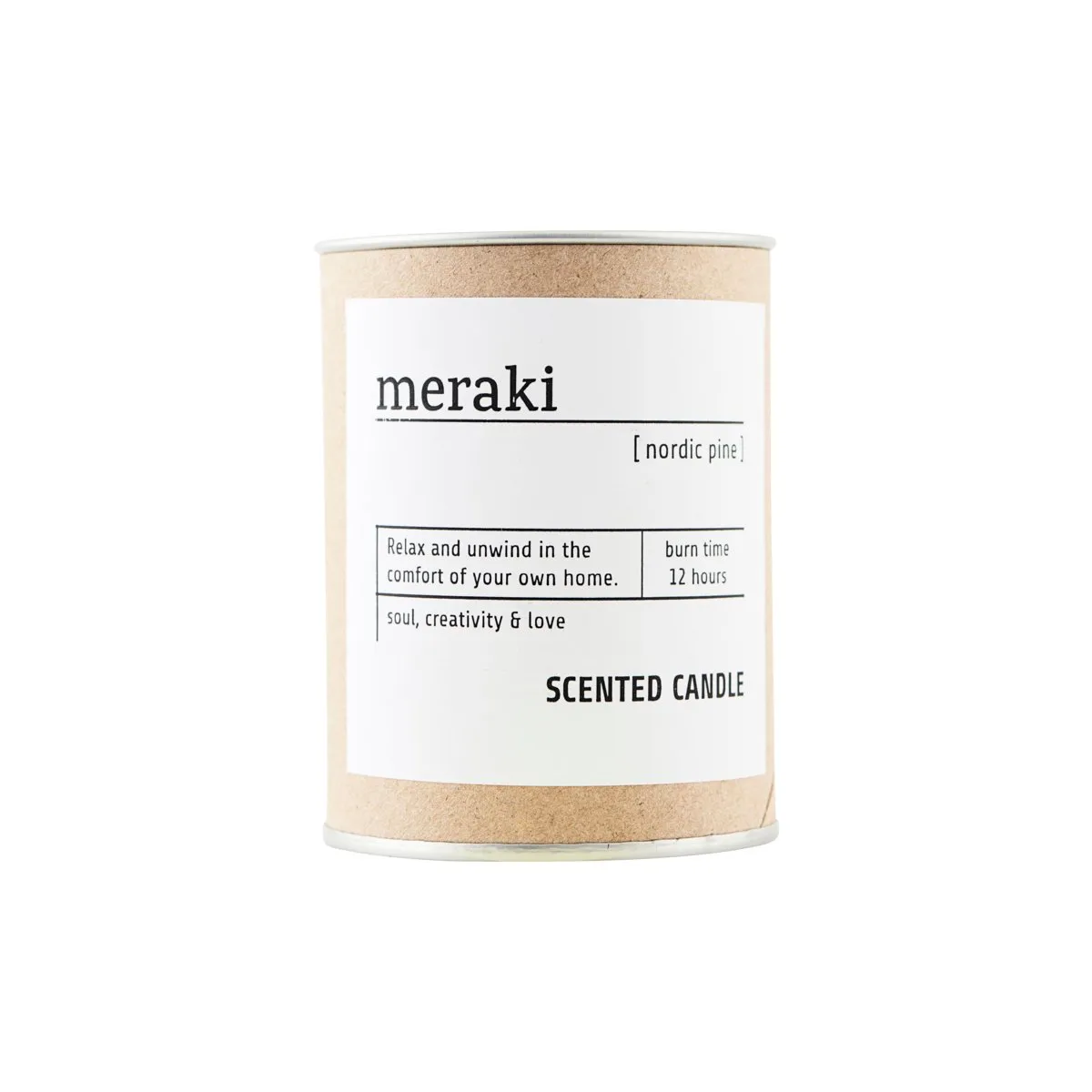 Meraki duftlys brunt glas 12 timer, Nordic pine Meraki