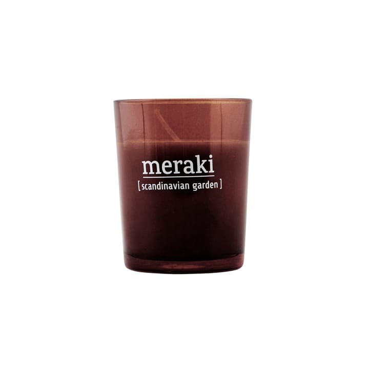 Meraki duftlys brunt glas 12 timer - Scandinavian garden - Meraki