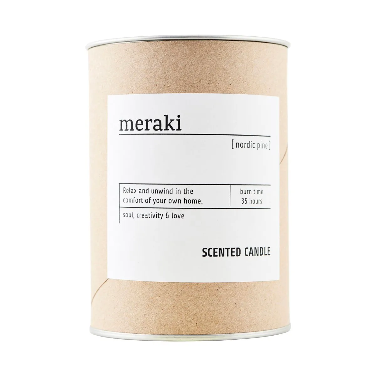 Meraki duftlys brunt glas 35 timer, Nordic pine Meraki