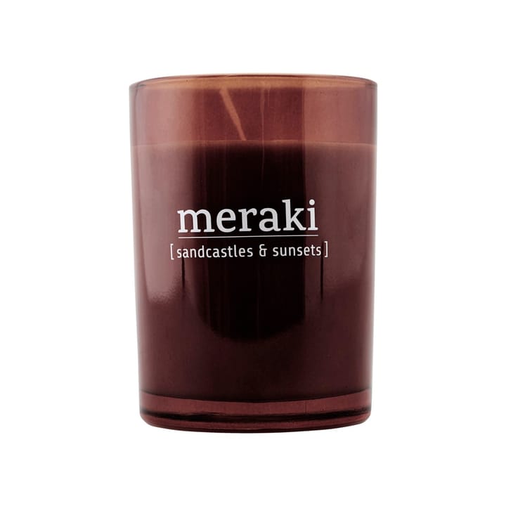 Meraki duftlys brunt glas 35 timer - Sandcastles & sunsets - Meraki